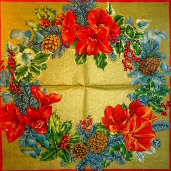 039 Christmas Flowers - 3-ply (gold) - Ihr - CS